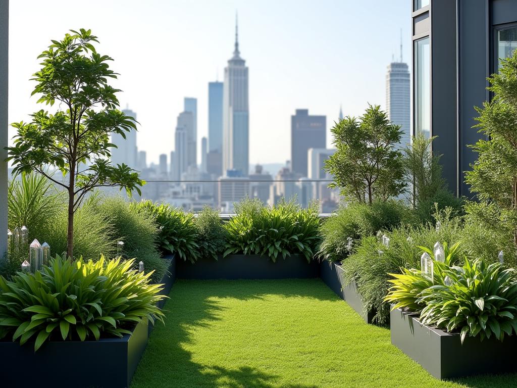 Terraza urbana transformada en oasis verde